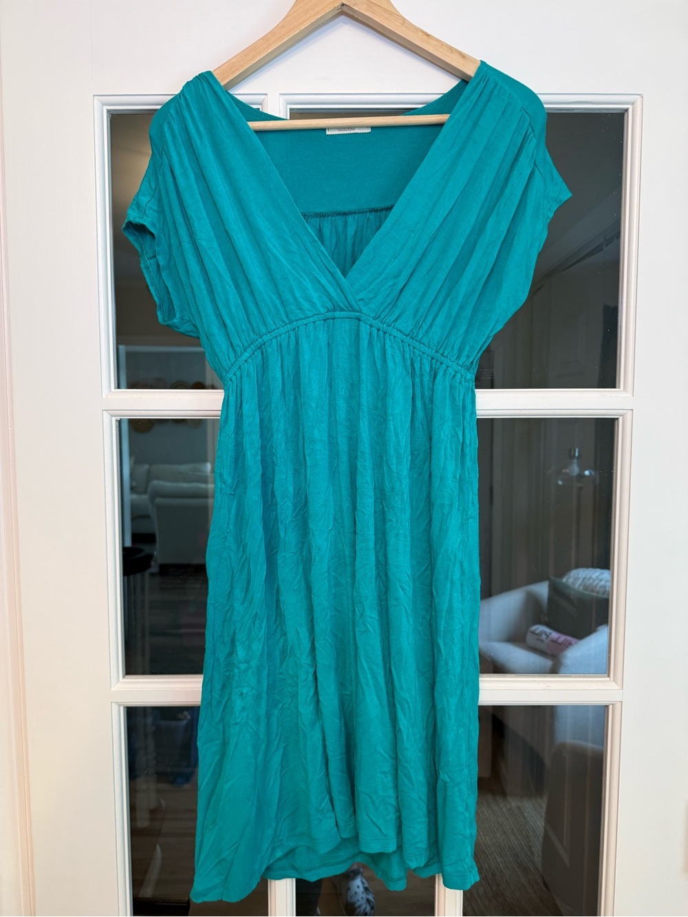Maitai Teal Empire-Waist Midi Dress